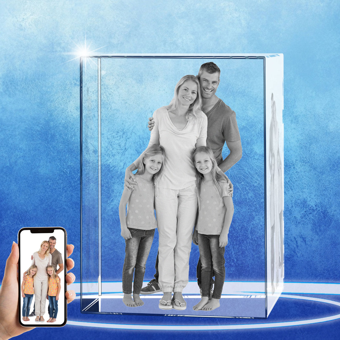 TheCryve 3D Crystal Photo Cube Portrait - Large