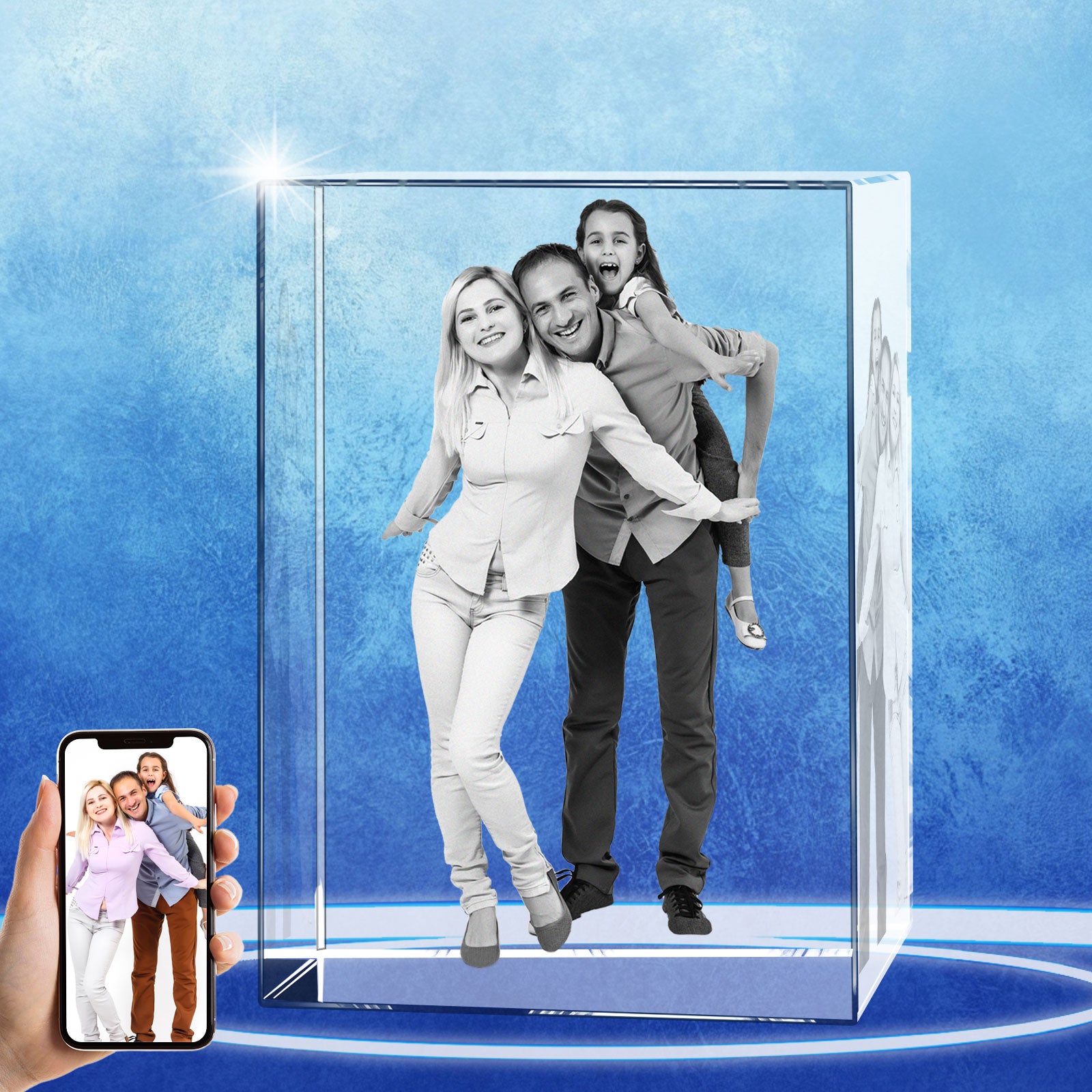 TheCryve 3D Crystal Photo Cube Portrait - Large