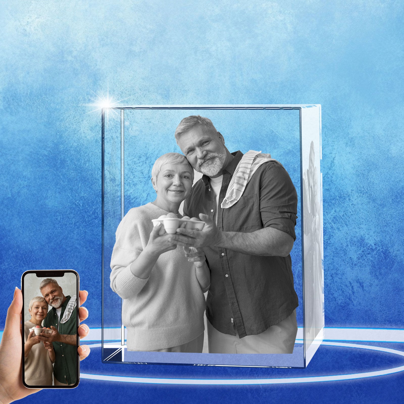 TheCryve 3D Crystal Photo Cube Portrait - Medium