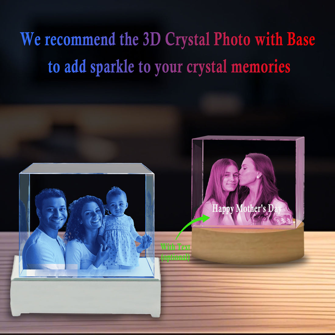 TheCryve 3D Crystal Pictures Cube - Medium
