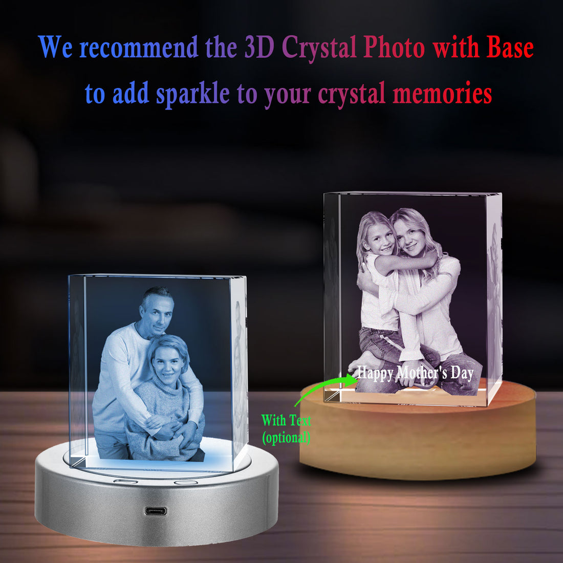TheCryve 3D Crystal Photo Cube Portrait - Medium