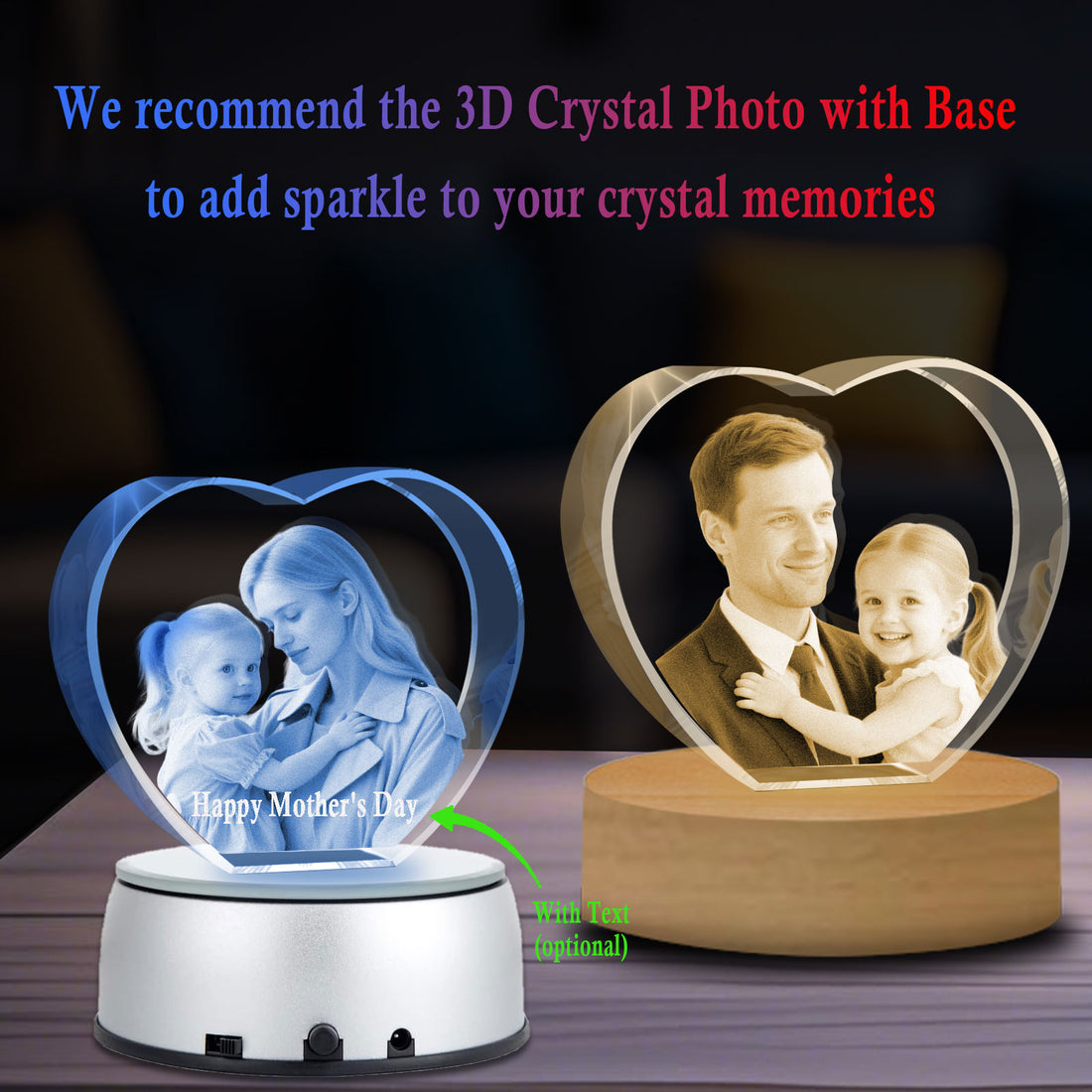 TheCryve 3D Crystal Photo Heart - Small